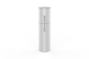 Beyaz arka planda izole edilmiş parlak alkol tüpü. 3d illüstrasyon