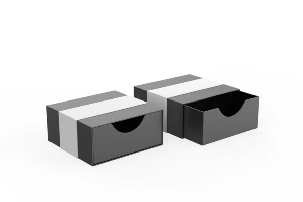 Caixa Papelão Duro Branco Simular Modelo Ilustração — Fotografia de Stock