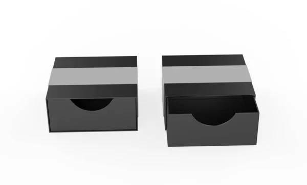 空白硬纸板盒模拟模板 3D插图 — 图库照片