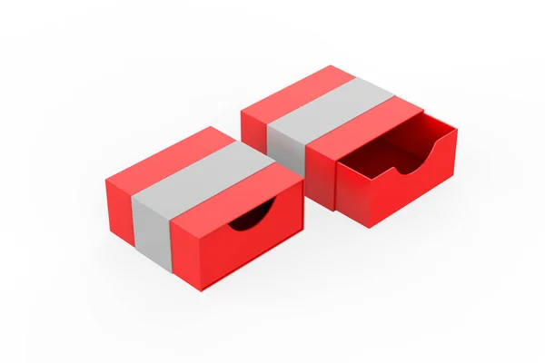 Blank Hard Cardboard Box Mock Template Illustration — Stock Photo, Image