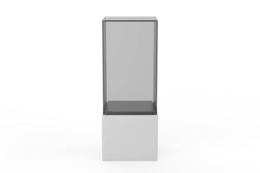 Kalıpta boş cam gösterimi şablon oluşturur. 3d illüstrasyon