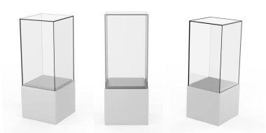 Kalıpta boş cam gösterimi şablon oluşturur. 3d illüstrasyon