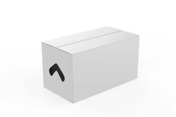 Delivery Carton Containers Mail Boxes Realistic Mock Illustration Isolated White — Stock Photo, Image