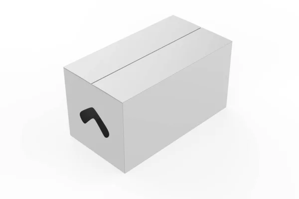 Delivery Carton Containers Mail Boxes Realistic Mock Illustration Isolated White — Stock Photo, Image