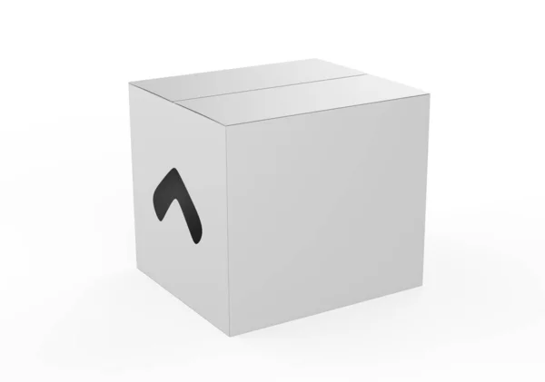 运送纸箱或信箱 现实的模拟插图孤立在白色背景 运输包裹包装模板集合 3D说明 — 图库照片