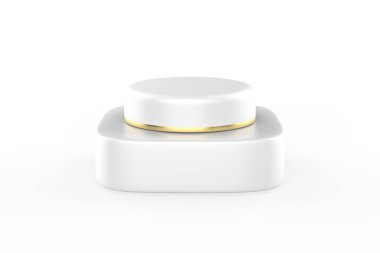 Kozmetik kavanozu beyaz arkaplanda izole edilmiş - 3d illüstrasyon