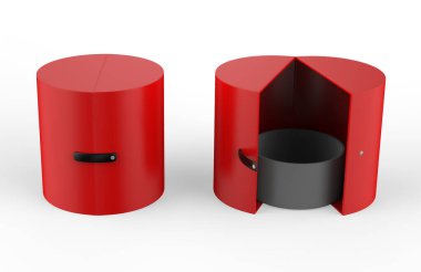 Ürün Karton Paket Kutusu. 3D Görüntü Beyaz Arkaplanda İzole Edildi. Tasarımınız için Şablonu Hazırlayın.