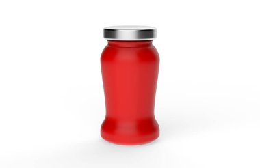 Beyaz arka planda gerçekçi, boş bir plastik şişe. 3d illüstrasyon.