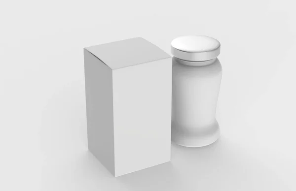 白地に本物の白地のペットボトル 3Dイラスト — ストック写真