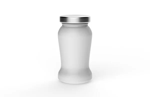 Botella Plástico Blanco Realista Sobre Fondo Blanco Ilustración —  Fotos de Stock