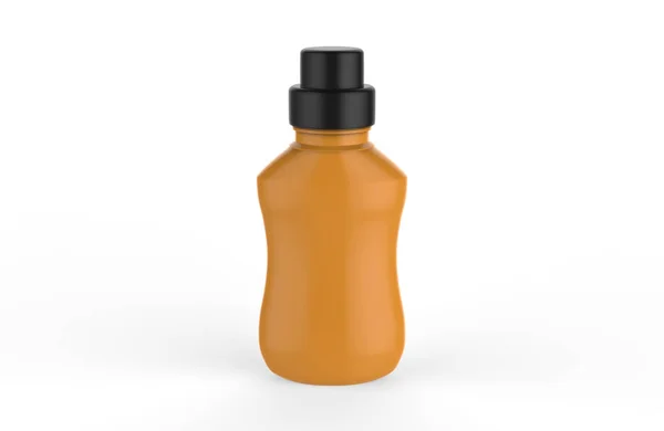 Trinkflasche Aus Mattem Kunststoff Mit Schachtel Isoliert Auf Weißem Hintergrund — Stockfoto