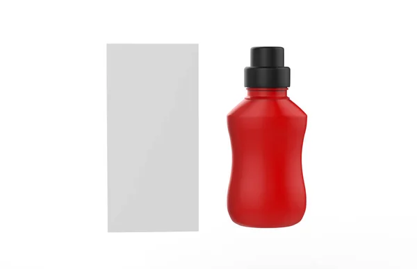 맛있는 플라스틱 병에는 바탕에 상자를 놓는다 — 스톡 사진