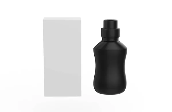 Matte Plastic Drink Bottle Коробкою Ізольованою Білому Тлі Ілюстрація — стокове фото