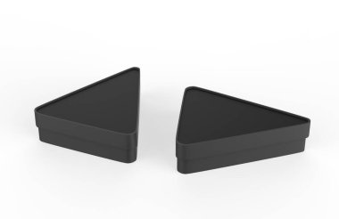 Matte Triangular Kutusu beyaz arka planda izole edilmiş şekilde tasarlandı. 3d illüstrasyon