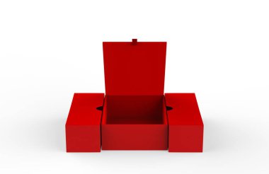 Boş sert karton kutu şablon oluşturur, 3d illüstrasyon.