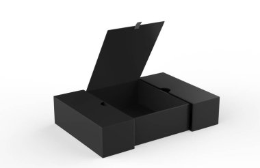 Boş sert karton kutu şablon oluşturur, 3d illüstrasyon.