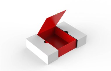 Boş sert karton kutu şablon oluşturur, 3d illüstrasyon.