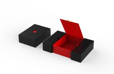 Boş sert karton kutu şablon oluşturur, 3d illüstrasyon.