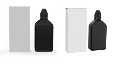 Düzenlenebilir şişe ve kapak. Tasarımınızı zarf bozulmasıyla sarmak için doğru ağ içerir. 3d illüstrasyon