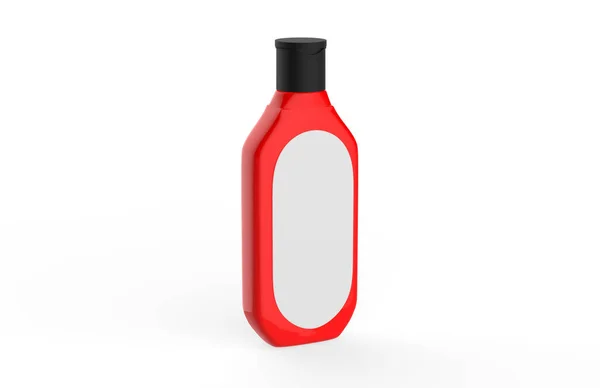 Plastikowa Butelka Szamponu Pokrywą Typu Flip Top Szablon Makiety Dla — Zdjęcie stockowe