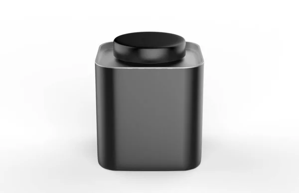 空白的高罐食品容器 用于干燥产品 现实的包装模仿模板 3D说明 — 图库照片