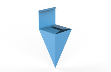 Dondurma külahı İzole Beyaz Arkaplan, Dondurmanın Gerçekçi Hazırlanması Tasarım İçin Hazır, 3D Resim