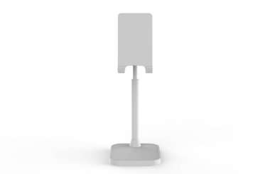 Cep telefonu standı, Açı Yüksekliği Ayarlanabilir LISEN cep telefonu standı, Kalın Davalı Telefon Holder Masası, Tüm Cep Telefonları ile Uyumlu. 3d illüstrasyon