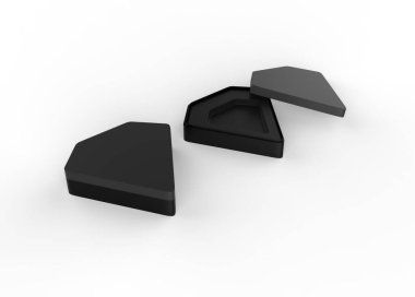 Boş sert elmas karton kutu şablon, 3D illüstrasyon.