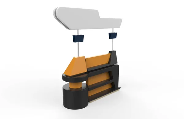 food Trolley Cart on a white background. 3d Rendering