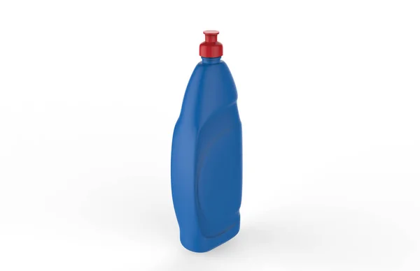 白い背景に隔離された製品を洗浄するためのプラスチックボトル 3Dイラスト — ストック写真