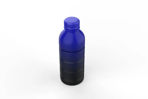 白い背景に水やジュースなどの飲料用のボトルが隔離されている 3Dレンダリング — ストック写真
