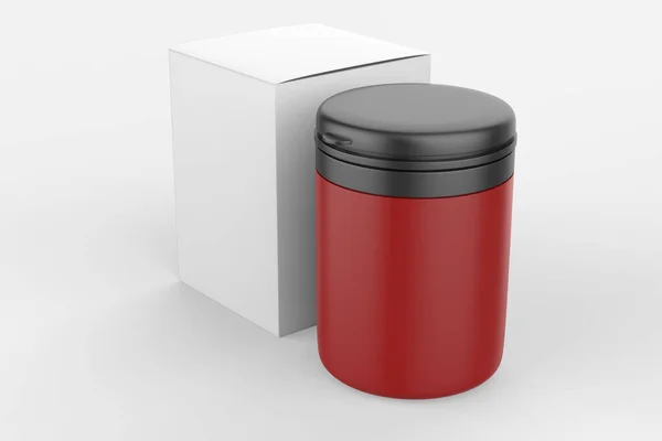 Vaso Lucido Con Coperchio Polvere Sportiva Proteine Vitamine Bcaa Compresse — Foto Stock