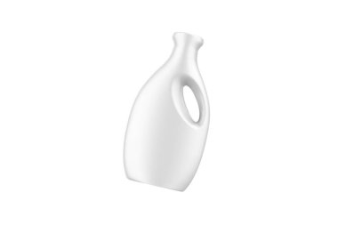 Beyaz arka planda izole edilmiş sıvı deterjan için plastik kap. 3d illüstrasyon