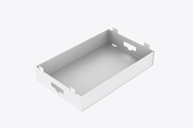 Karton kutu, beyaz arka planda izole edildi. 3d illüstrasyon
