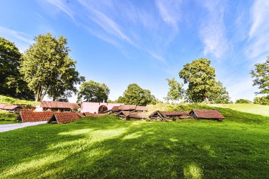 Birzai kalesi Litvanya 'nın Birzai şehrinde..