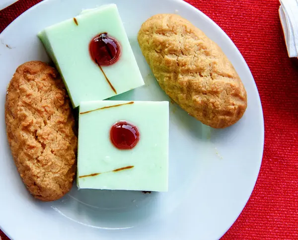 Delícias Turcas Prato Branco Para Almoço Hotel — Fotografia de Stock