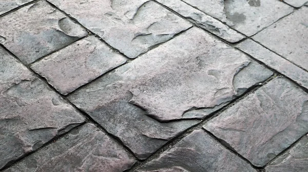 Concrete Cobblestone Gray Paving Slabs Stones Floor Pavement City Large — Stock Photo, Image