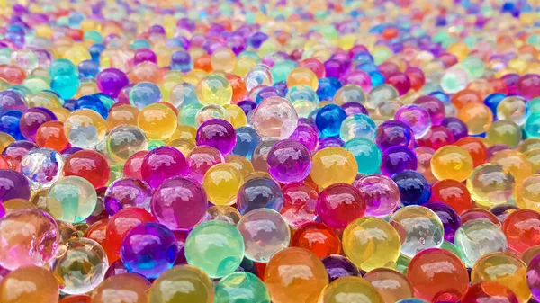 Veel Verschillende Gekleurde Hydrogel Ballen Een Stel Veelkleurige Orbis Kristal — Stockfoto