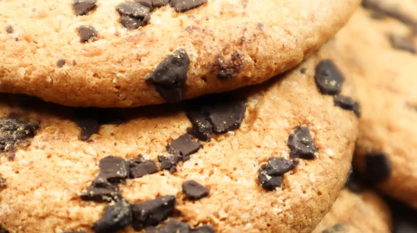 Soft Freshly Baked Chocolate Chip Cookies Gray Marble Kitchen Countertop — Stock Photo, Image