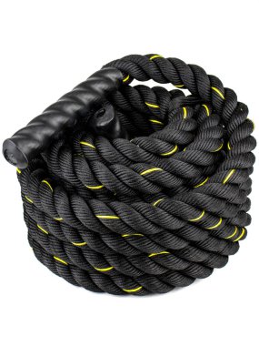 Siyah sarı spor halat izole