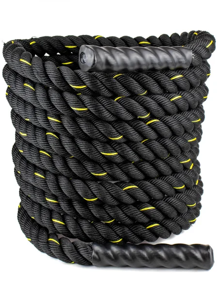 Siyah sarı spor halat izole