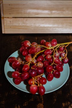 Taze toplanmış taze İtalyan beyaz üzümü ve pembe üzüm