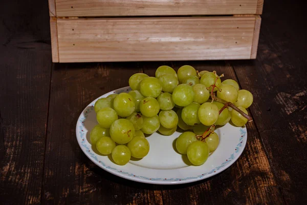 Vers Geoogste Verse Italiaanse Witte Druiven Roze Druiven — Stockfoto
