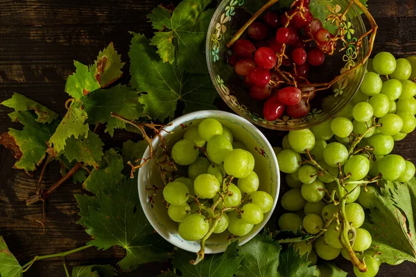 Raisin Blanc Italien Frais Fraîchement Récolté Raisin Rose — Photo