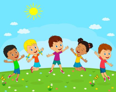 erkek ve kız yaz aylarında oynamak