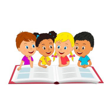 erkek ve kız bir kitap okumak