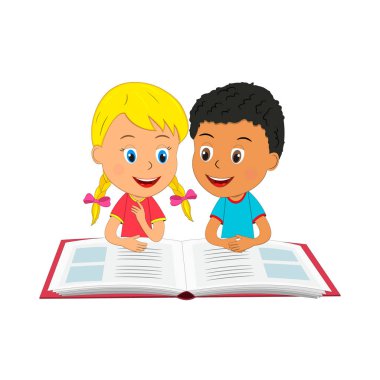 erkek ve kız bir kitap okumak
