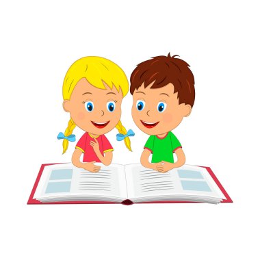 erkek ve kız bir kitap okumak