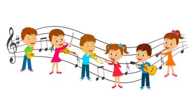 kız ve erkek müzik çalmak