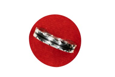 Yüzük tasarımı, parlak siyah çizgili Gümüş Kristal Tasarımcı Yüzüğü (yeni mücevherler) )